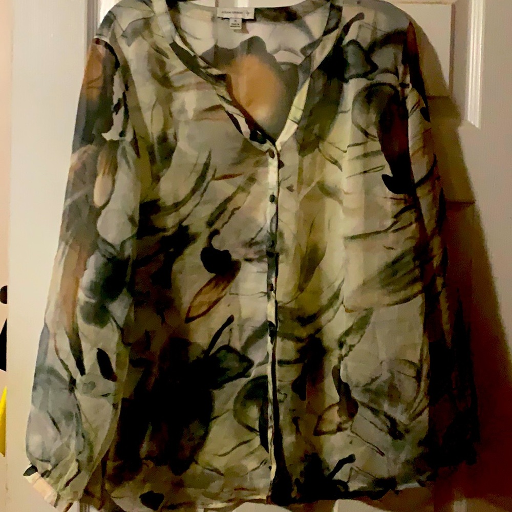 Susan graver chiffon blouse size 1X